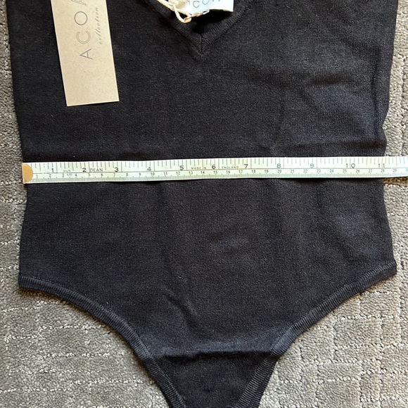 NWT ACOA Collection Black Sweater Camisole Bodysuit Spaghetti Straps Small - Picture 8 of 14
